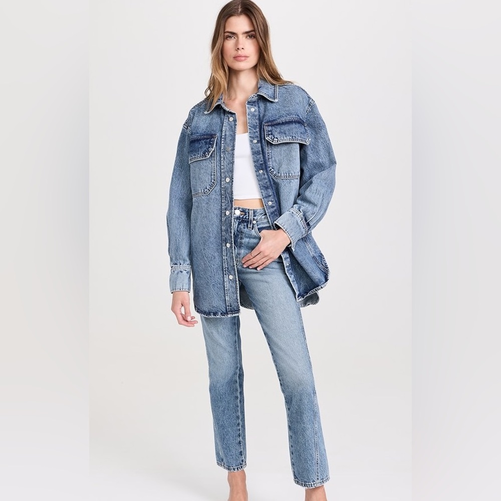 APIECE APART Oversized Denim Button Up Jacket Size Large - Picture 4 of 14